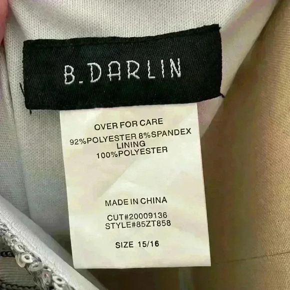 B.Darlin NWT Sequin Silver Sexy Dress Halter cut out Back, Stunning Size 15/16 - Picture 9 of 10